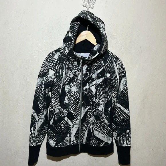 Lululemon Scuba Hoodie III Static Mist White Black/Black Size 8 - Picture 1 of 9